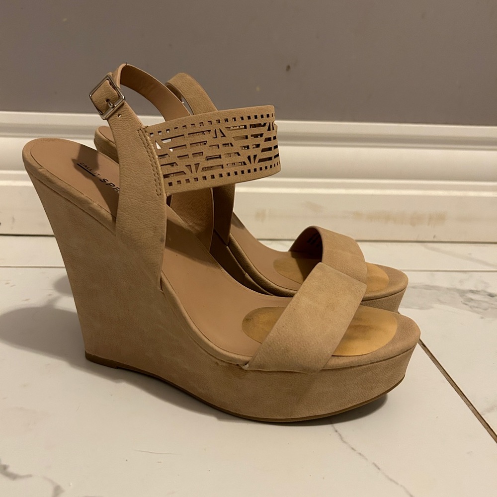 Call It Spring Nude Wedges Sz 9